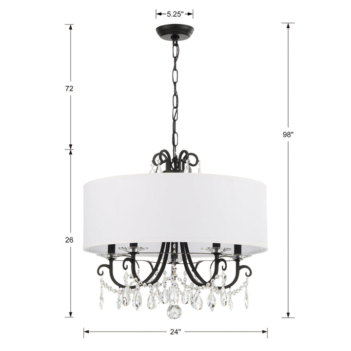 Othello 5 Light Crystal Chandelier-Crystorama Lighting Company-CRYSTO-6625-MK-CL-MWP-Chandeliers-3-France and Son