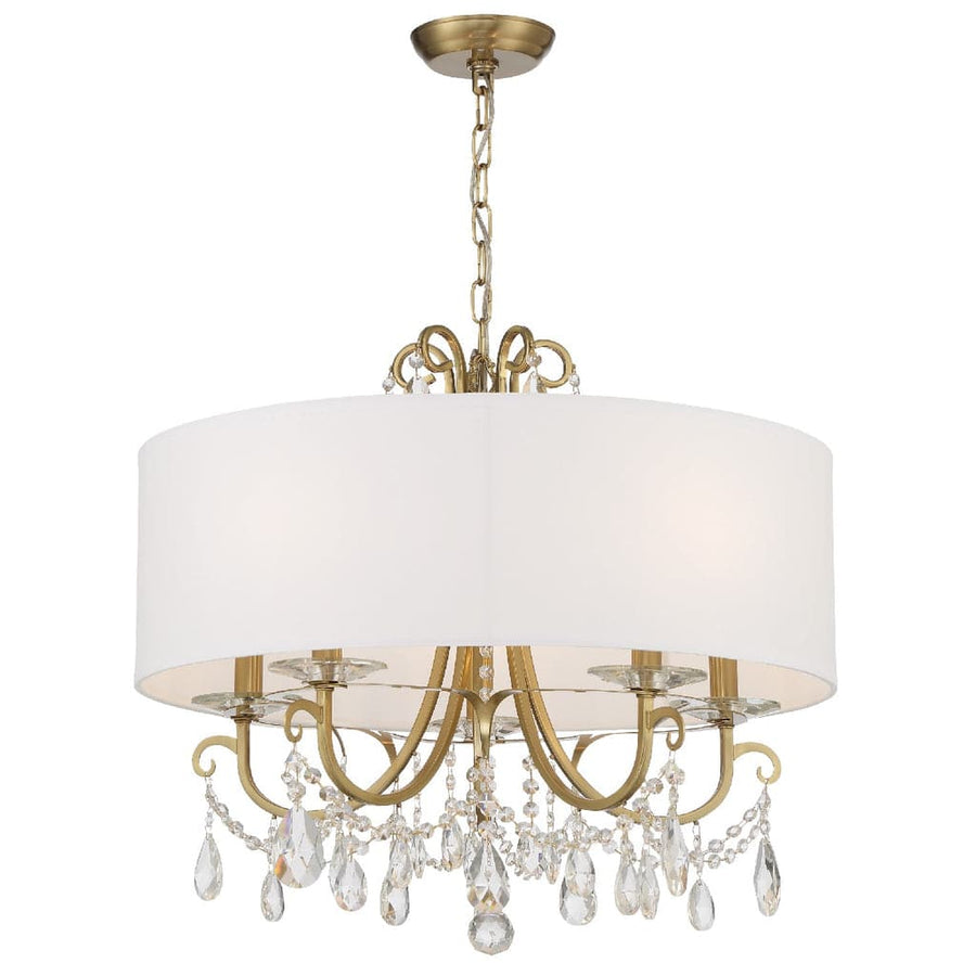 Othello 5 Light Crystal Chandelier-Crystorama Lighting Company-CRYSTO-6625-VG-CL-MWP-Chandeliers-1-France and Son