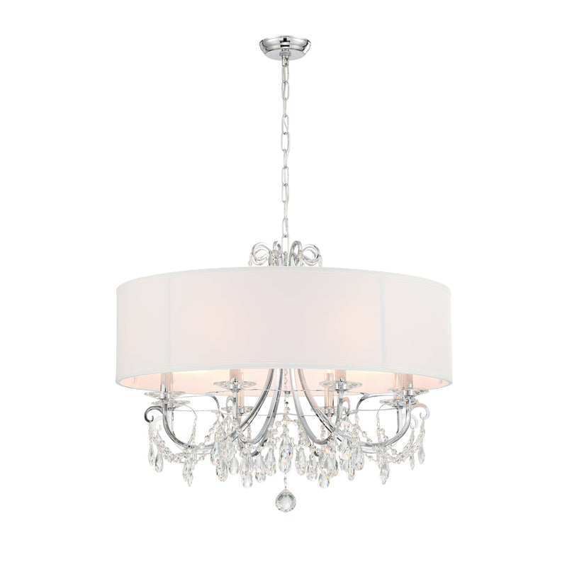 Othello 8 Light Chandelier-Crystorama Lighting Company-CRYSTO-6628-CH-CL-MWP-Polished Chrome-6-France and Son