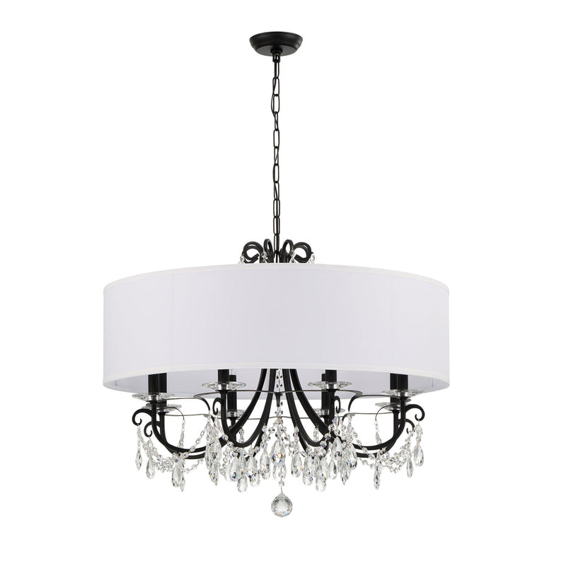 Othello 8 Light Chandelier-Crystorama Lighting Company-CRYSTO-6628-MK-CL-MWP-Matte Black-2-France and Son