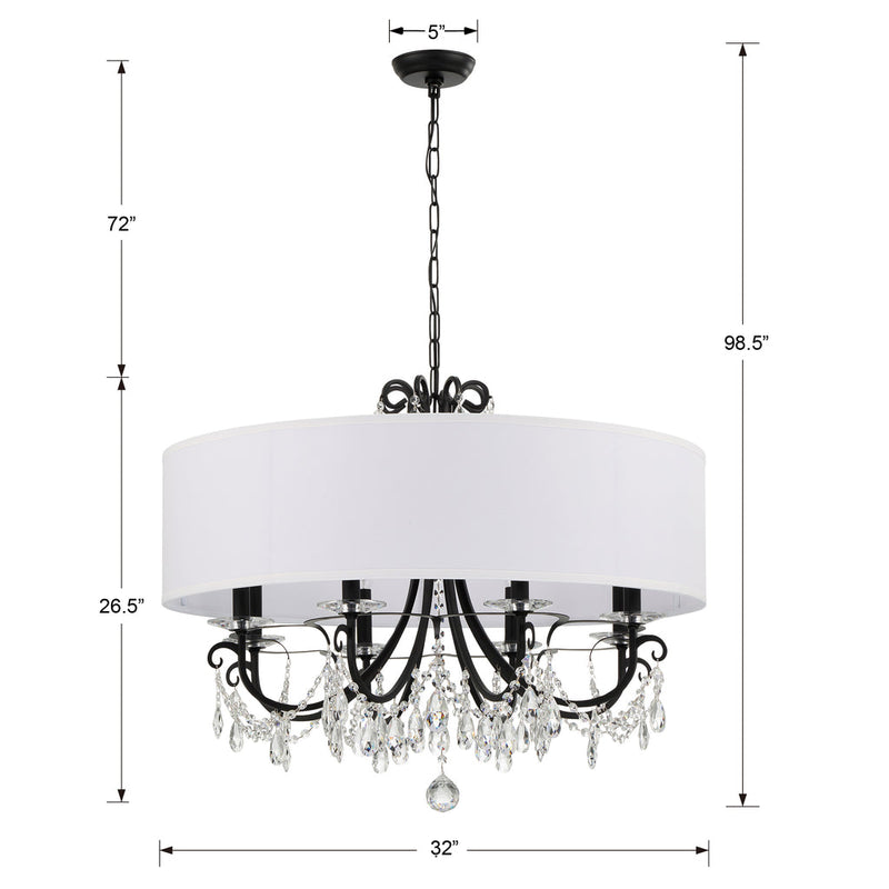 Othello 8 Light Chandelier-Crystorama Lighting Company-CRYSTO-6628-CH-CL-MWP-Polished Chrome-9-France and Son