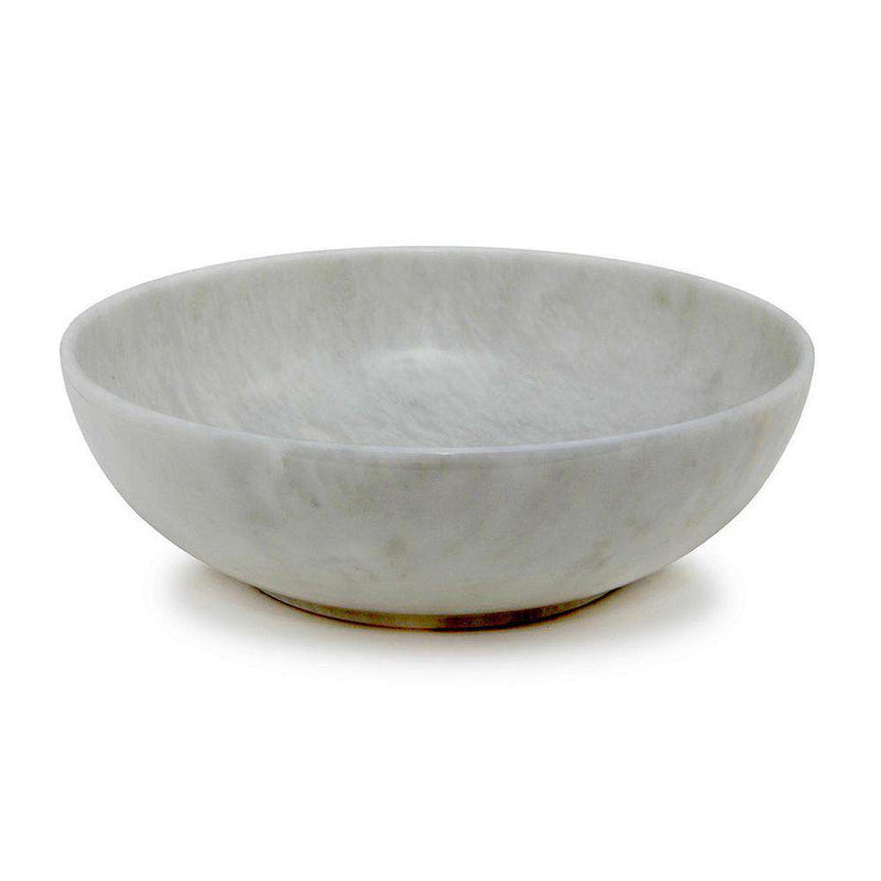 Laurus Collection Pearl White 12" Marble Bowl