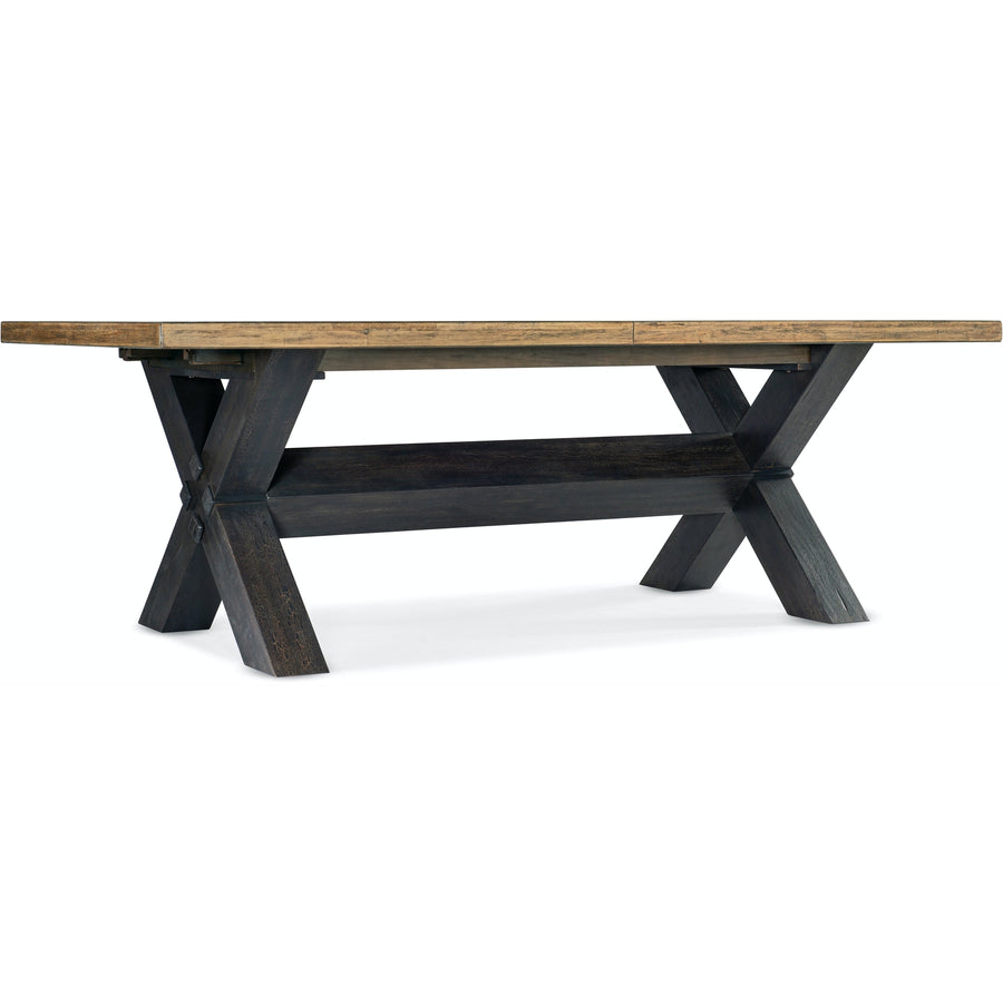 Big Sky Trestle Dining Table w/2-20in leaves-Hooker-HOOKER-6700-75200-80-Dining Tables-1-France and Son