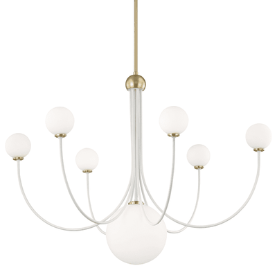 Coco 7 Light Chandelier-Mitzi-HVL-H234807-AGB/WH-ChandeliersAged Brass-1-France and Son