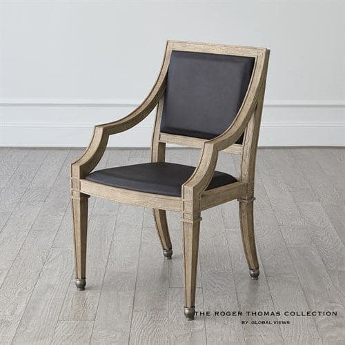 Seine Arm Chair-Global Views-GVSA-RT2010-Dining ChairsGrey w/Black Leather-3-France and Son