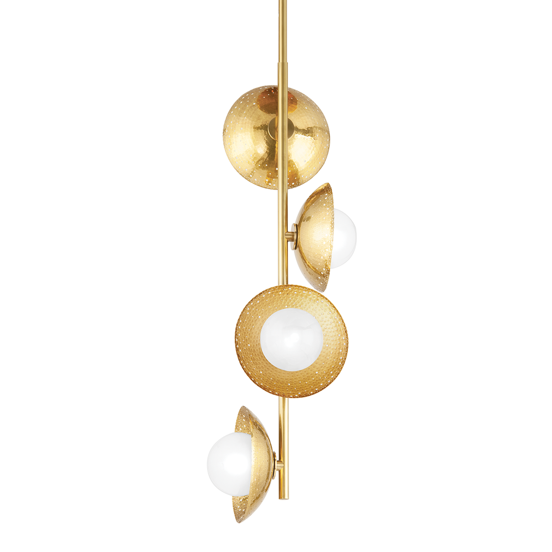 Glimmer 4 Light Pendant Aged Brass-Hudson Valley-HVL-5354-AGB-Pendants-1-France and Son