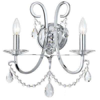 Othello 2 Light Sconce-Crystorama Lighting Company-CRYSTO-6822-CH-CL-MWP-Wall LightingClear Crystal-1-France and Son