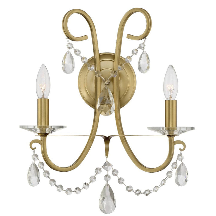 Othello 2 Light Crystal Sconce-Crystorama Lighting Company-CRYSTO-6822-VG-CL-MWP-Wall LightingThe Vibrant Gold-2-France and Son