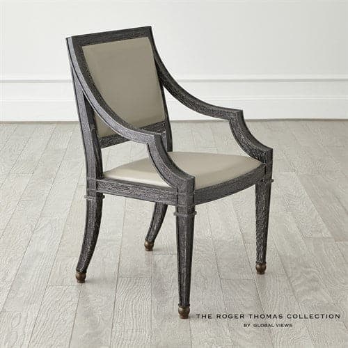 Seine Arm Chair-Global Views-GVSA-RT2010-Dining ChairsGrey w/Black Leather-6-France and Son