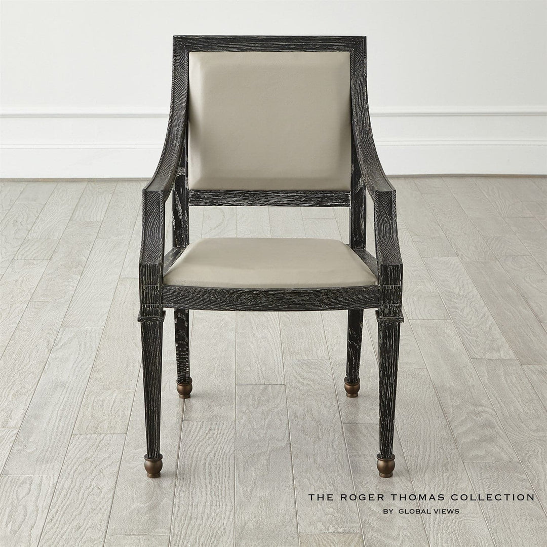 Seine Arm Chair-Global Views-GVSA-RT2008-Dining ChairsBlack w/Grey Leather-4-France and Son