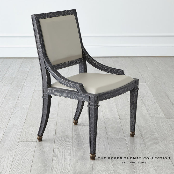 Seine Side Dining Chair-Global Views-GVSA-RT2011-Dining ChairsGrey w/Black Leather-6-France and Son