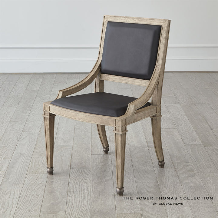 Seine Side Dining Chair-Global Views-GVSA-RT2011-Dining ChairsGrey w/Black Leather-3-France and Son