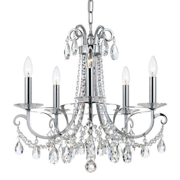 Othello 5 Light Clear Crystal Polished Chrome Chandelier-Crystorama Lighting Company-CRYSTO-6825-CH-CL-MWP-Chandeliers-1-France and Son