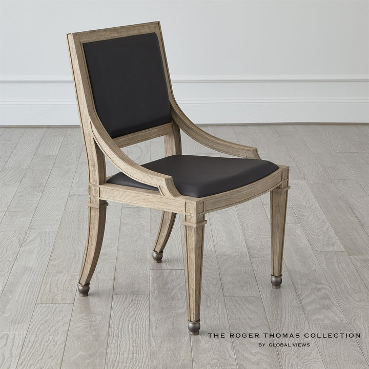 Seine Side Dining Chair-Global Views-GVSA-RT2011-Dining ChairsGrey w/Black Leather-2-France and Son