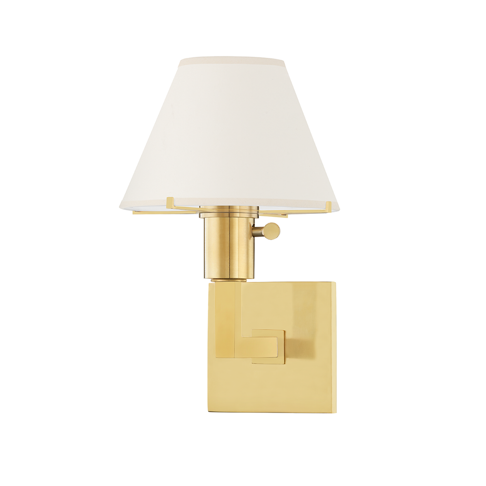 Leeds 1 Light Wall Sconce-Hudson Valley-HVL-MDS130-AGB-Outdoor Wall SconcesAged Brass-2-France and Son