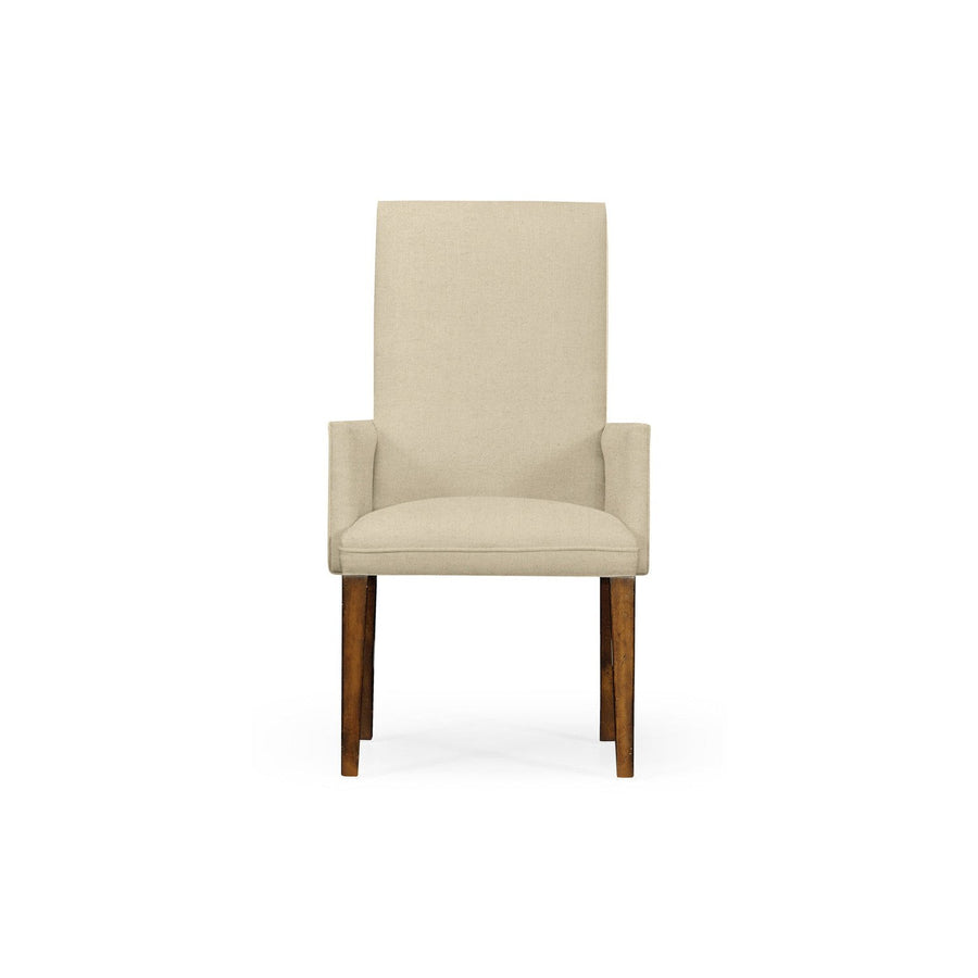 Traditional Fully Upholstered Dining Arm Chair-Jonathan Charles-JCHARLES-493898-AC-WAL-F001-Dining Chairs-1-France and Son