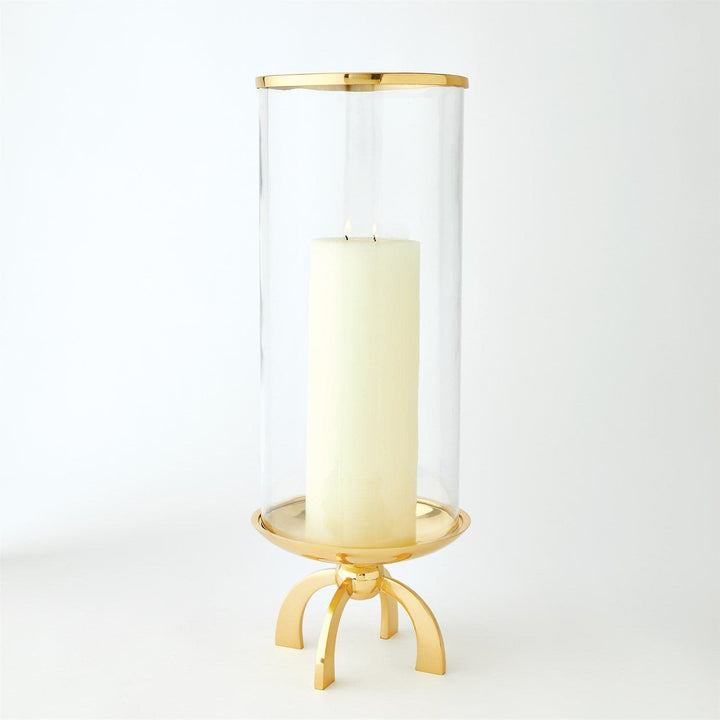 Quad Base Hurricane-Global Views-GVSA-9.92901-Candle HoldersLarge-Brass-3-France and Son