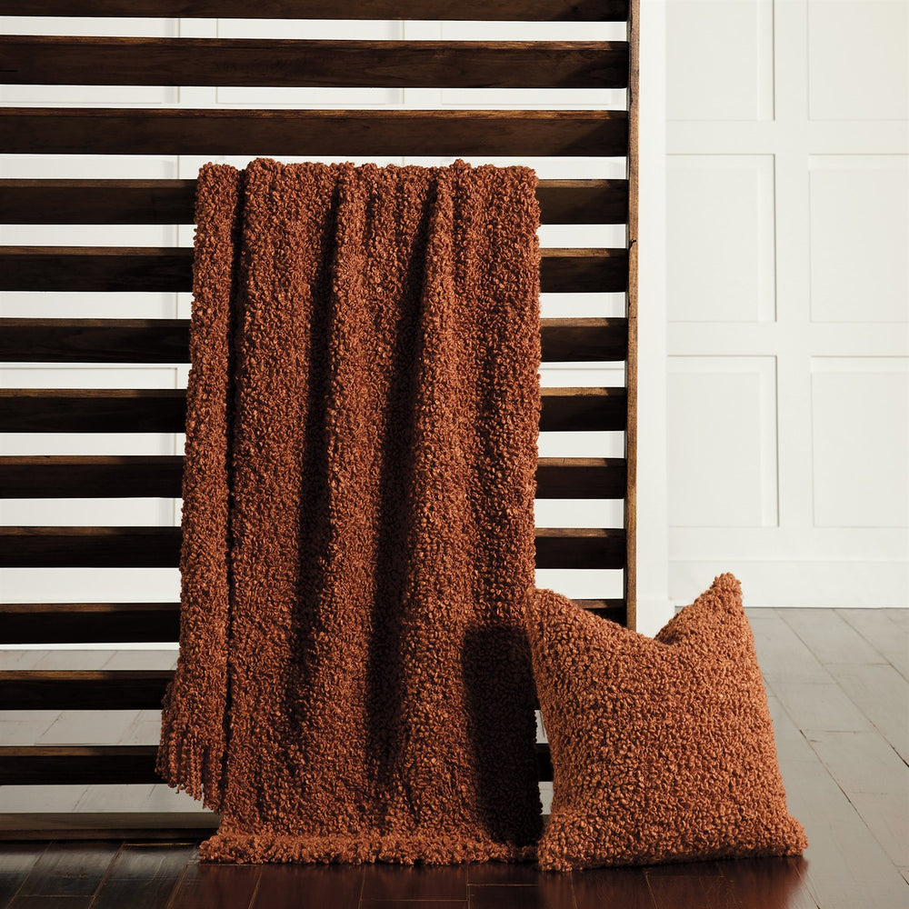 Textured Boucle Throw-Global Views-GVSA-7.91484-ThrowsRust-2-France and Son