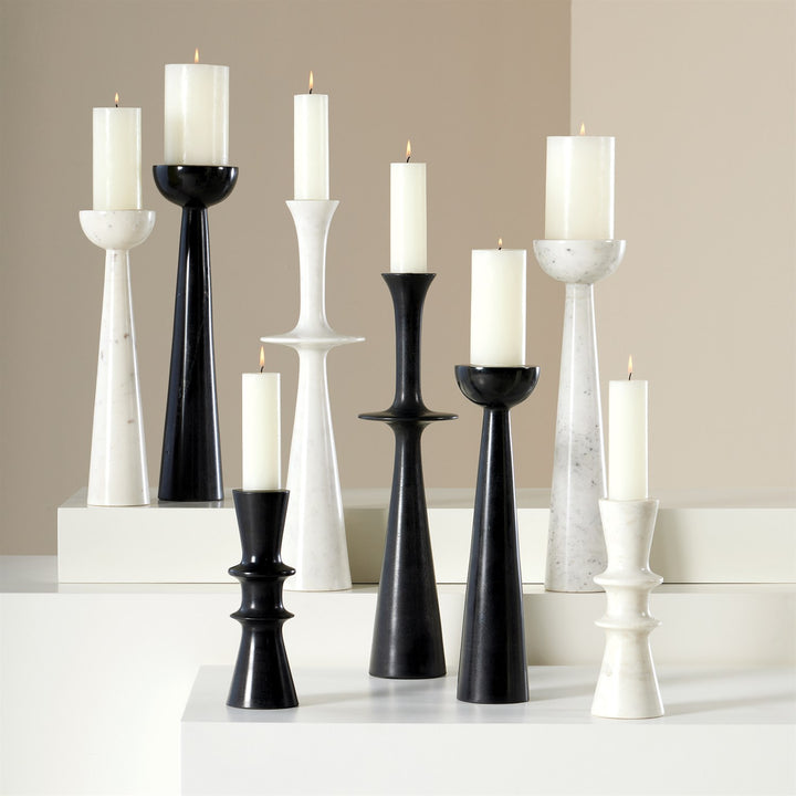 Double Flair Candle Stand - Black-Global Views-GVSA-7.91493-Candle HoldersBlack-3-France and Son