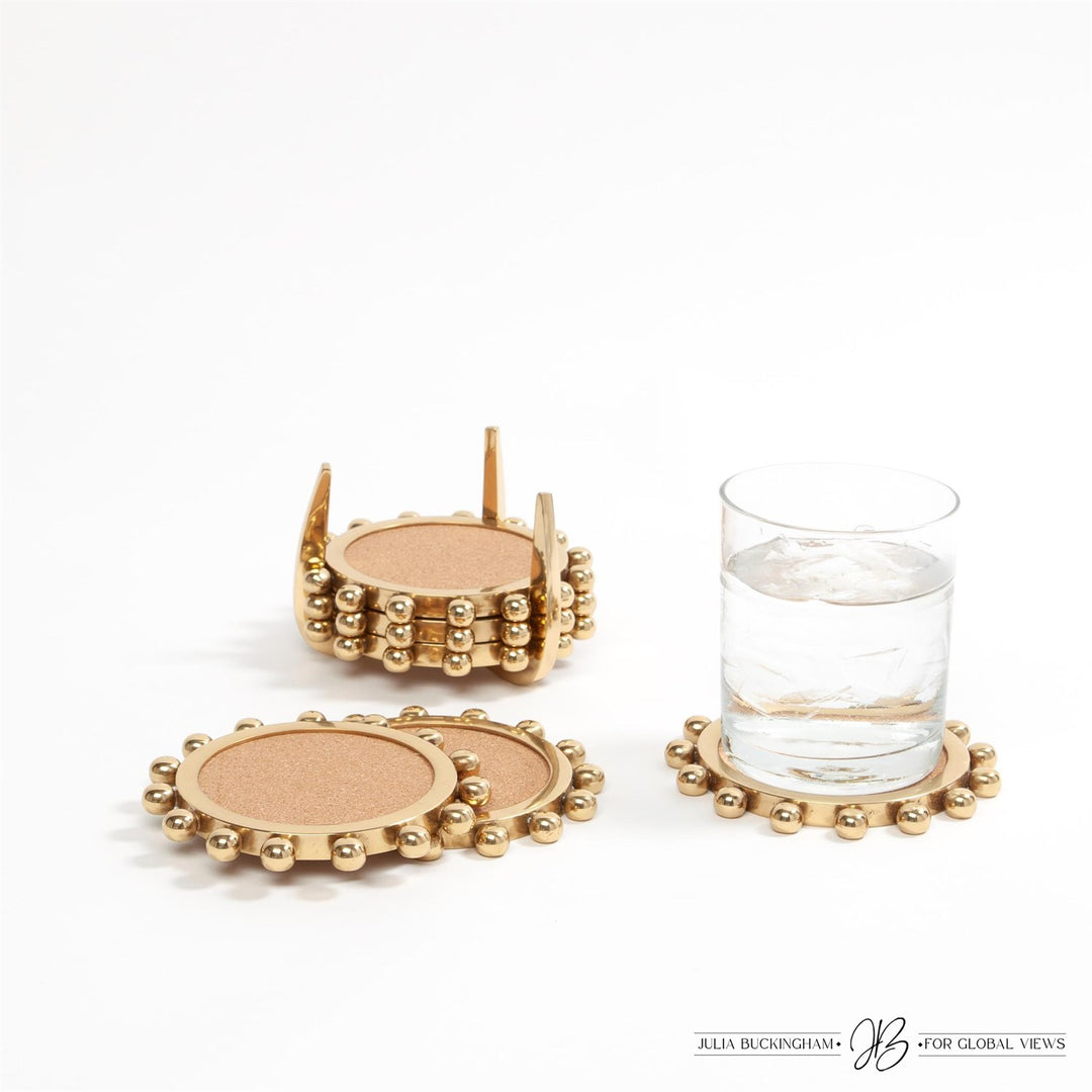 Starburst Crown Coasters-Global Views-GVSA-JB9.90095-Decorative ObjectsBrass-3-France and Son