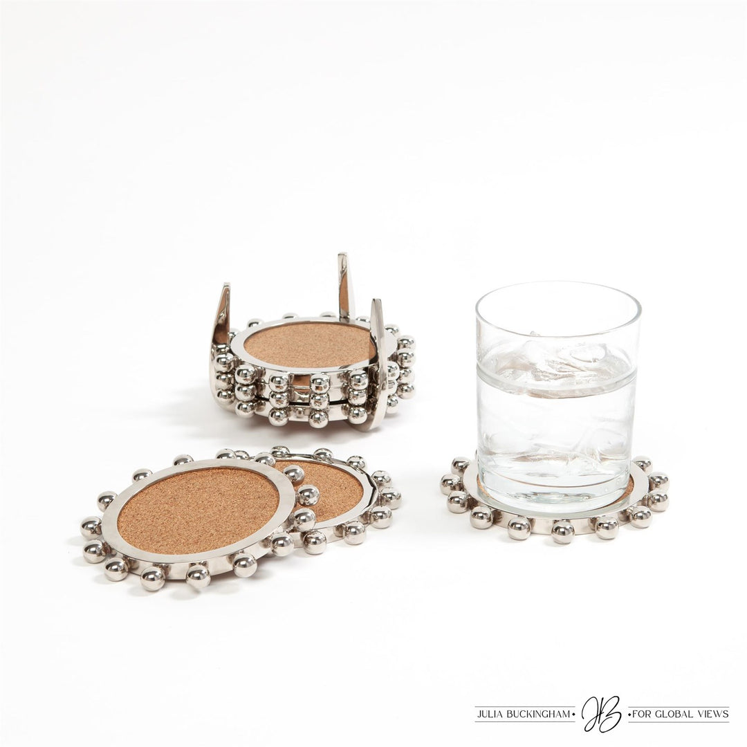 Starburst Crown Coasters-Global Views-GVSA-JB9.90122-Decorative ObjectsNickel-1-France and Son