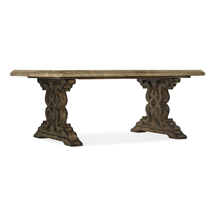 La Grange Le Vieux Double Pedestal Table with 2 -18 in Leaves-Hooker-HOOKER-6960-75200-81-Dining Tables-1-France and Son