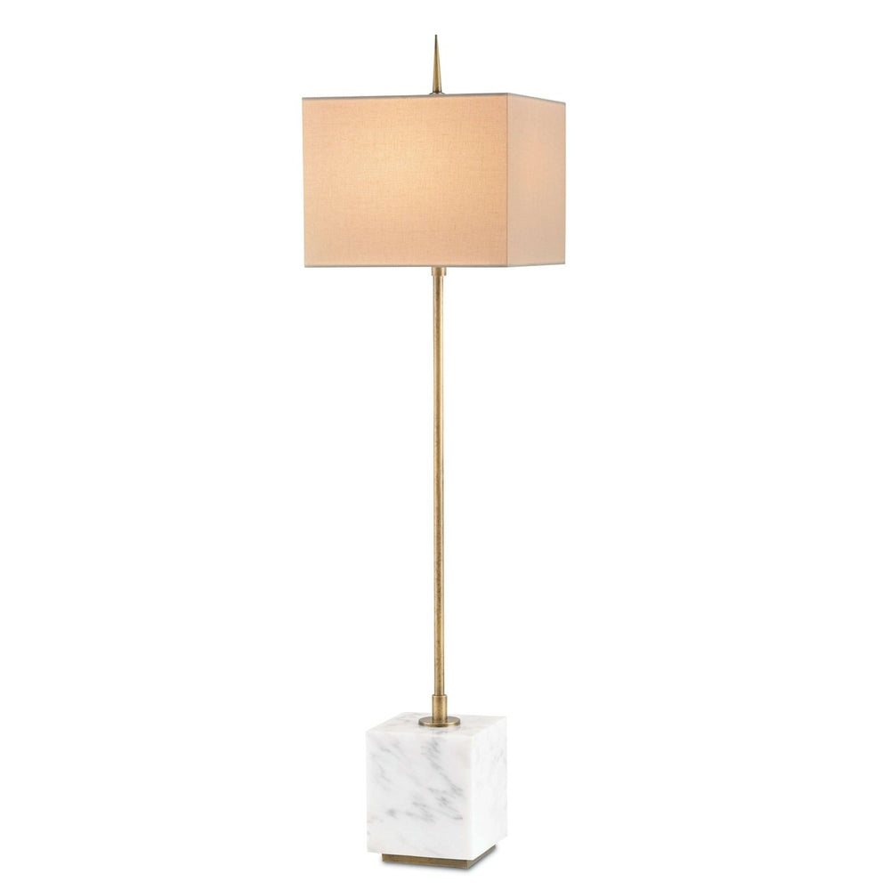 Thompson White Console Lamp-Currey-CURY-6975-Table LampsBrass/White/Vanilla Linen-2-France and Son
