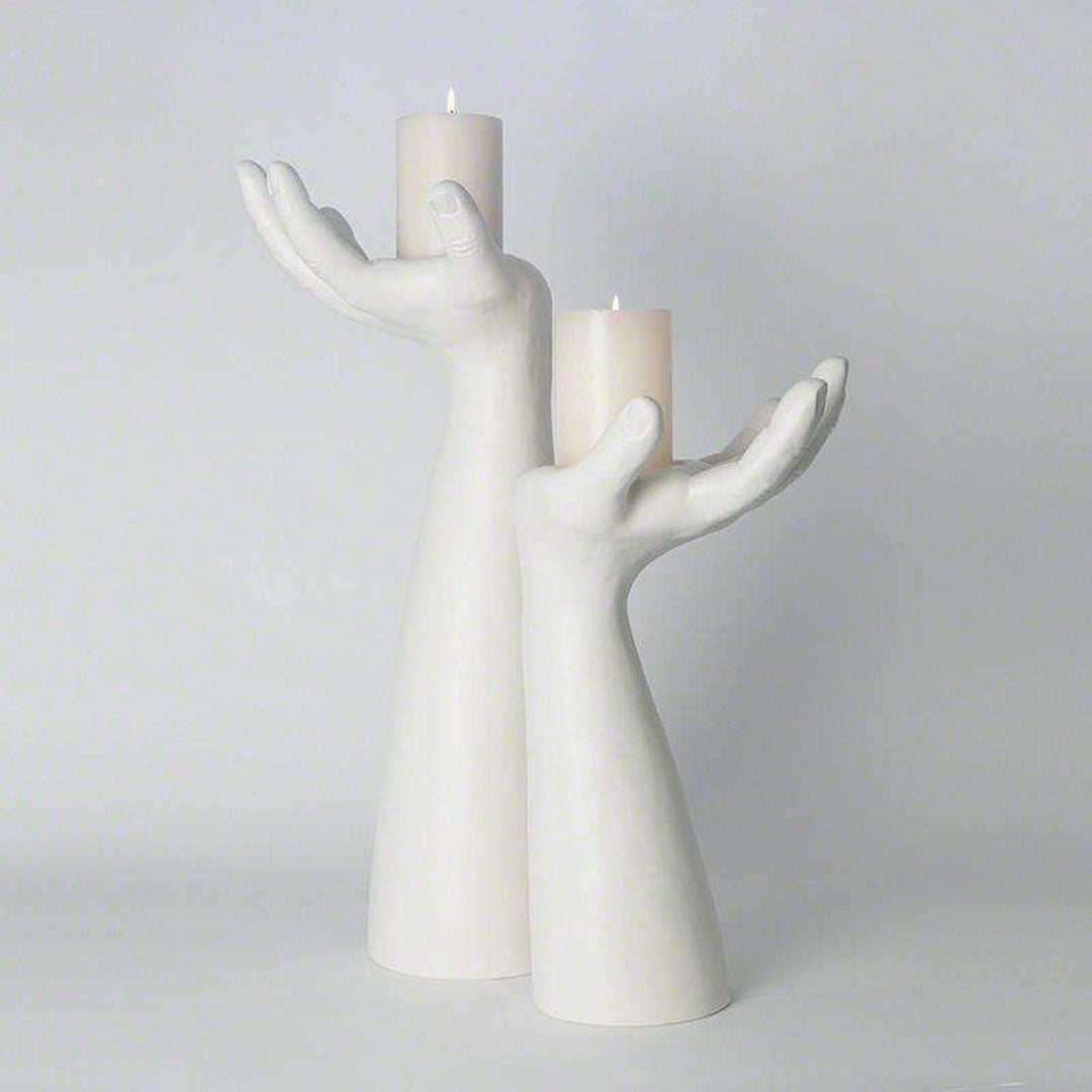 Palma Candleholder - Left - Matte White-Global Views-GVSA-7.10101-Decor-4-France and Son