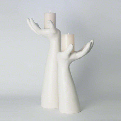 Palma Candleholder - Right - Matte White-Global Views-GVSA-7.10102-Decor-3-France and Son