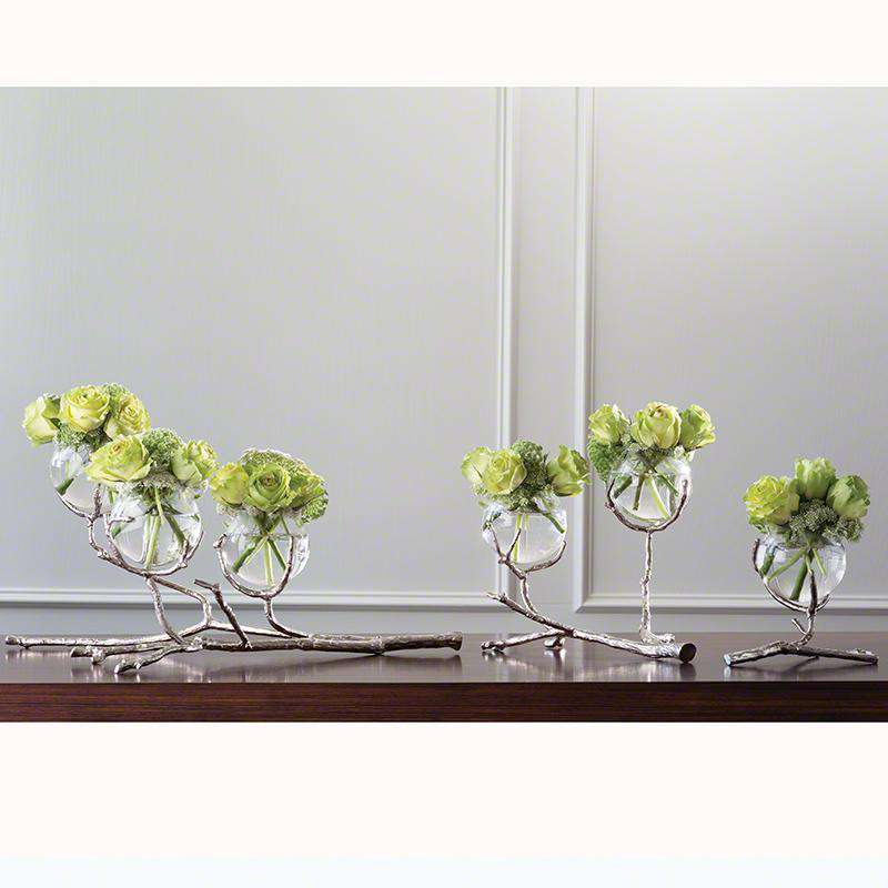 Twig Vase Holder-Nickel-Global Views-GVSA-9.92657-DecorTwig Triple Vase Holder-Nickel-4-France and Son