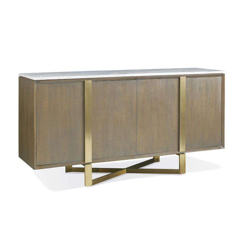Chandler Credenza - Stone Top-Hickory White-HICW-210-21S-Sideboards & Credenzas-1-France and Son