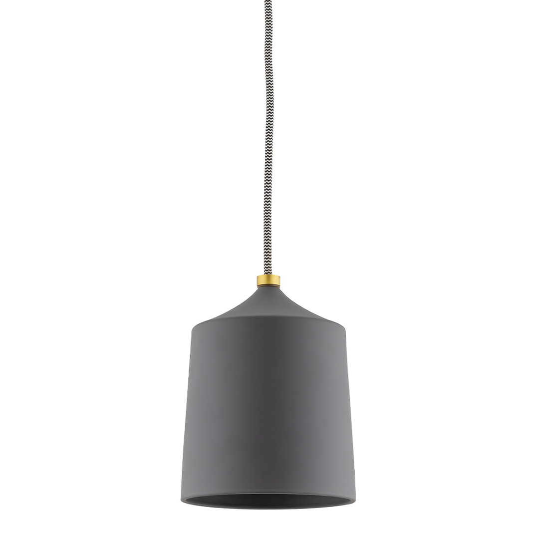 Megan 1 Light Pendant-Mitzi-HVL-H339701-AGB/MB-PendantsAged Brass/Matte Black-1-France and Son