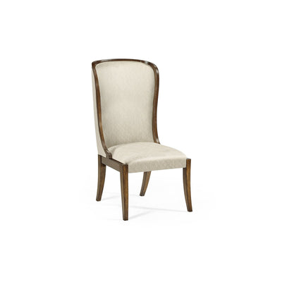 High Curved Back Upholstered Dining Side Chair-Jonathan Charles-JCHARLES-494305-SC-WAL-F200-Dining ChairsF200-3-France and Son