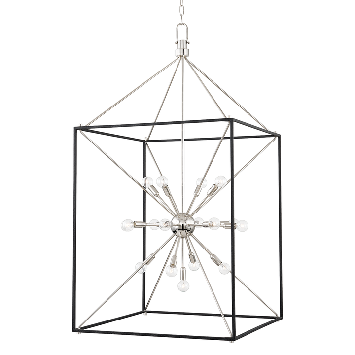 Glendale 25 Light Chandelier-Hudson Valley-HVL-8927-PN/BK-ChandeliersPolished Nickel/Black-2-France and Son