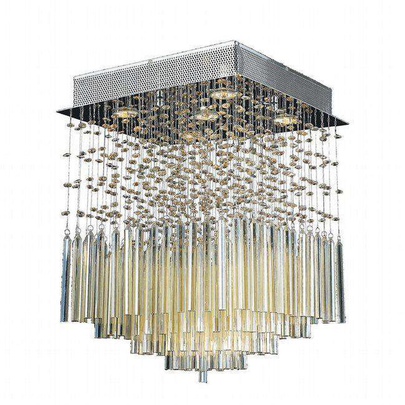 Torrent Square Flush Mount Ceiling Fixture - Gold Crystal-Worldwide Lighting-WWLIGHTING-W33261C16-GT-Flush Mounts-1-France and Son