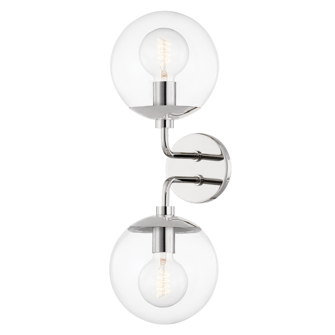 Meadow 2 Light Wall Scone-Mitzi-HVL-H503102-PN-Wall LightingPolished Nickel-3-France and Son