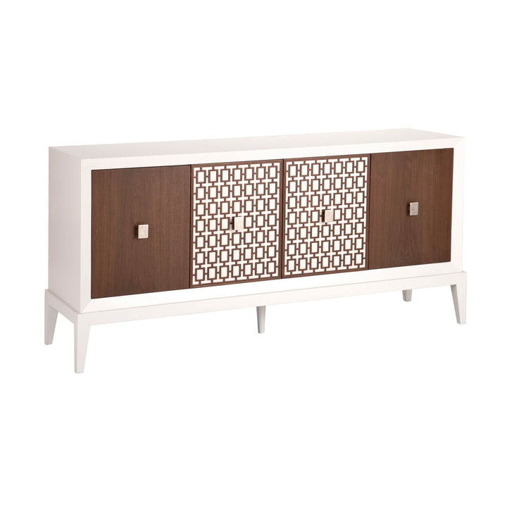 Williams Sideboard-Alden Parkes-ALDEN-SB-WILLIAMS-GTF-Sideboards & CredenzasGlacial with Truffle Fretwork-1-France and Son