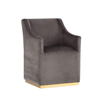 Zane Wheeled Lounge Chair - Brushed Brass-Sunpan-SUNPAN-102757-Lounge ChairsGrey-1-France and Son