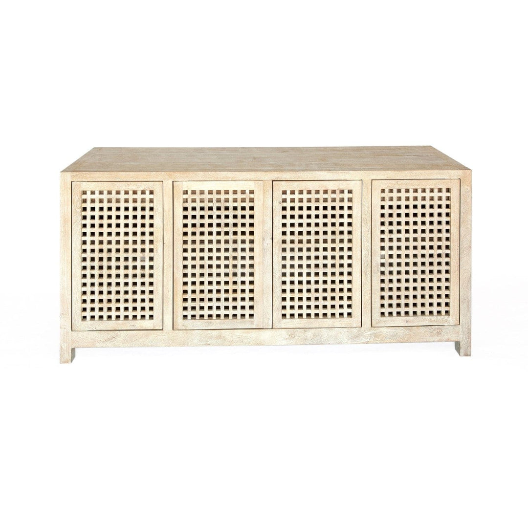 Driftwood Lattice Credenza-Global Views-GVSA-7.90164-Sideboards & CredenzasWhite Washed-4-France and Son