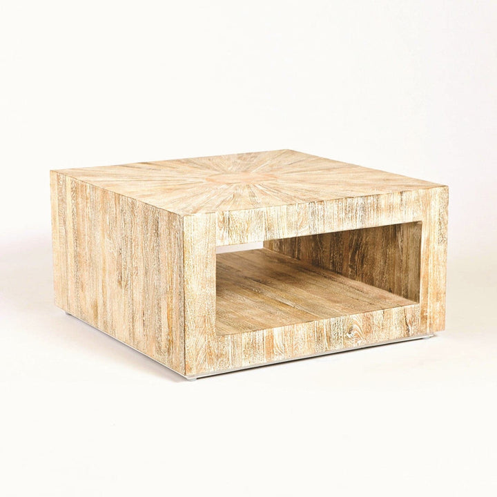 Driftwood Square Coffee Table-Global Views-GVSA-7.90165-Coffee TablesWhite Washed-3-France and Son
