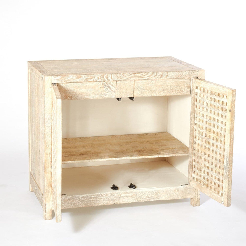 Driftwood Lattice Two - Door Cabinet-Global Views-GVSA-7.90166-Bookcases & Cabinets-2-France and Son