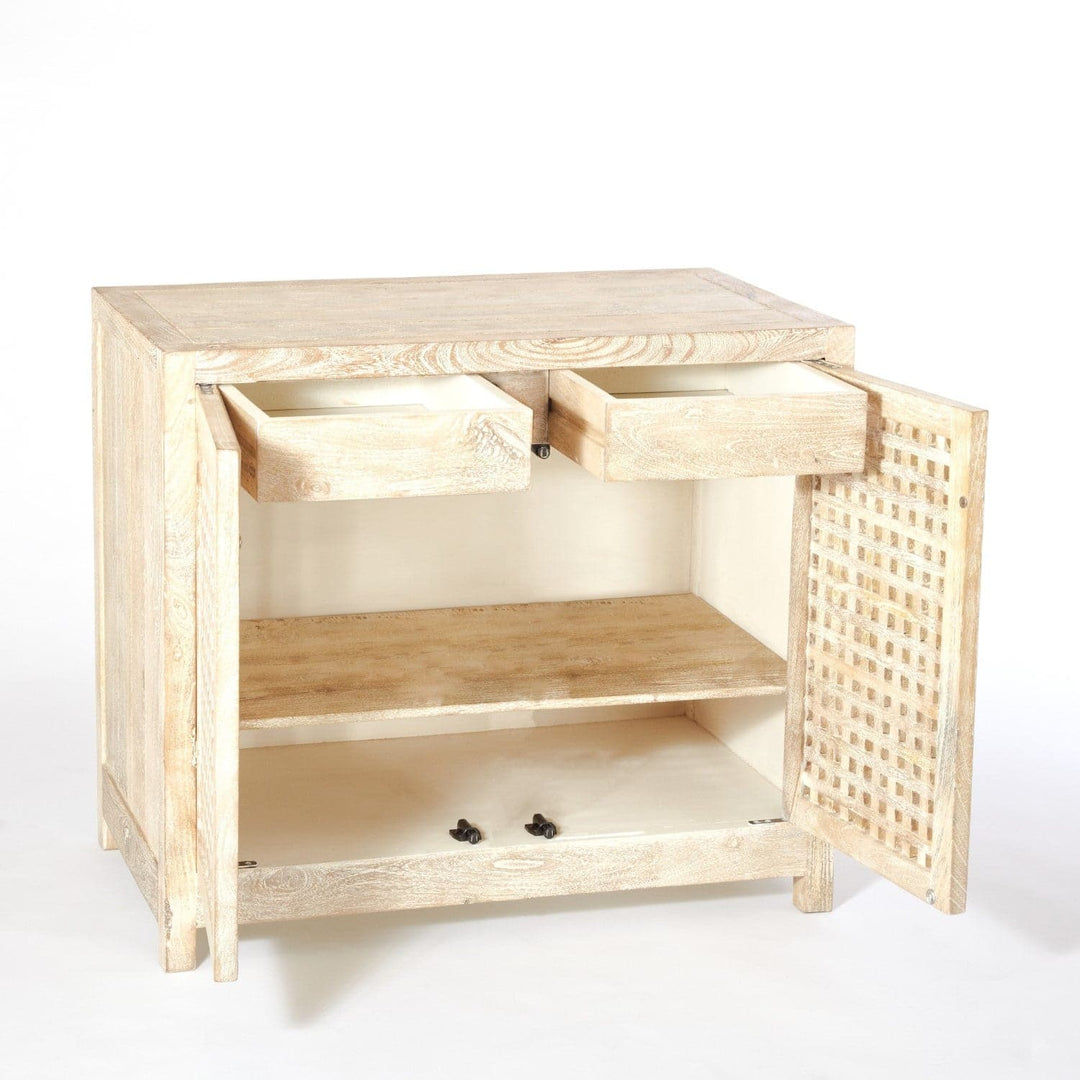 Driftwood Lattice Two - Door Cabinet-Global Views-GVSA-7.90166-Bookcases & Cabinets-3-France and Son