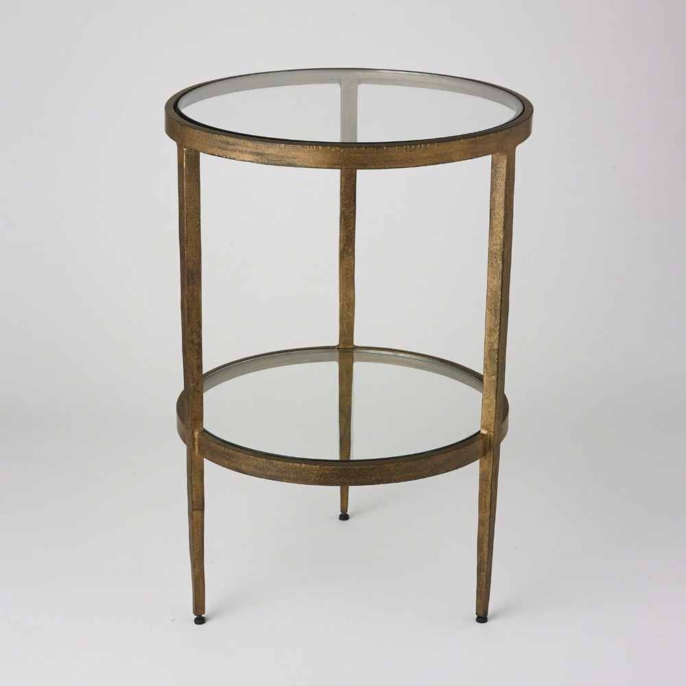 Laforge Two - Tier Side Table-Global Views-GVSA-7.90277-Side TablesAntique Gold-2-France and Son