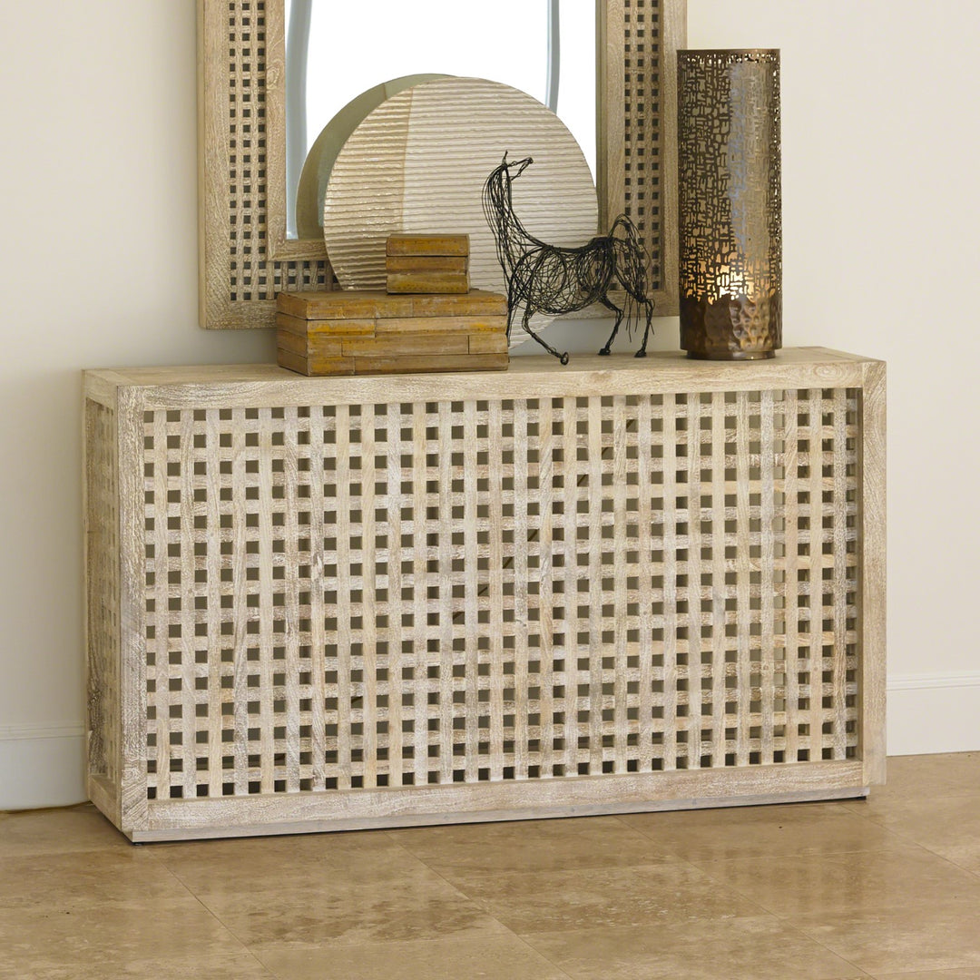 Driftwood Lattice Console-Global Views-GVSA-7.90354-Console Tables-2-France and Son