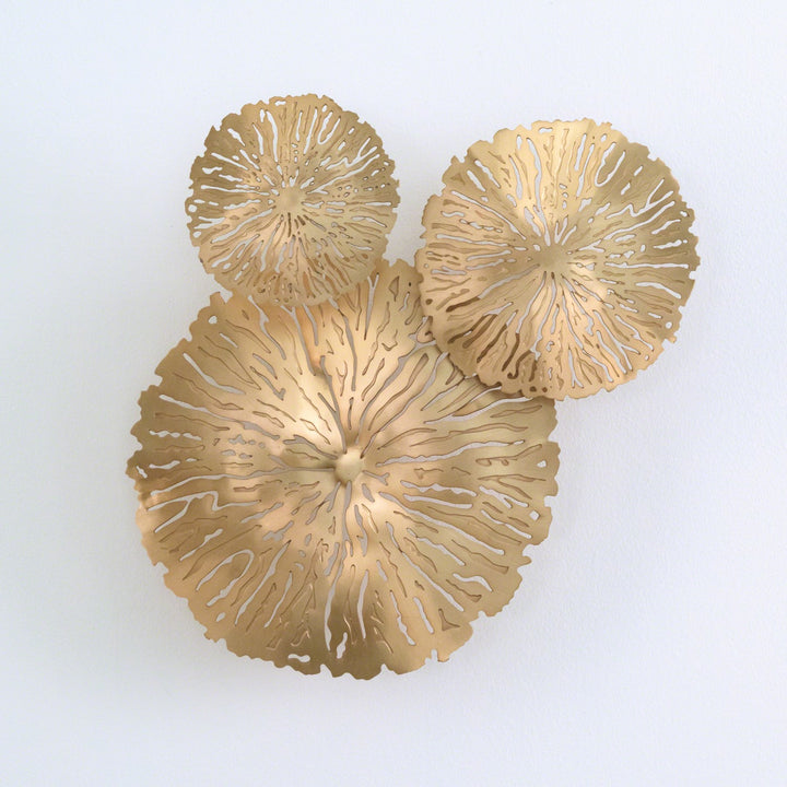 S/3 Lily Pad Clusters - (Set of 3 )-Global Views-GVSA-7.90565-Wall DecorAntique Brass-2-France and Son