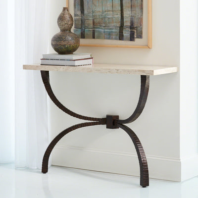 Teton Console-Global Views-GVSA-7.90652-Console TablesWhite Marble Top-2-France and Son