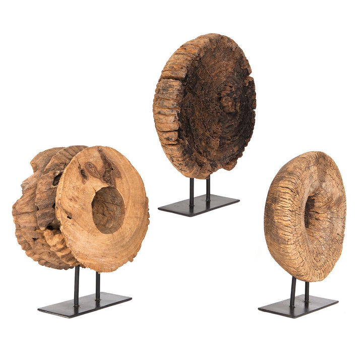 Wood Half Ukhli Wheel on Stand-Global Views-GVSA-7.90810-Decorative Objects-2-France and Son