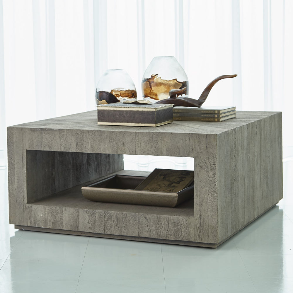 Driftwood Square Coffee Table-Global Views-GVSA-7.90837-Coffee TablesGrey Sandblasted-2-France and Son