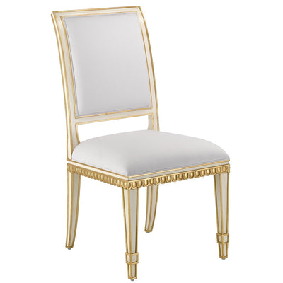 Ines side Chair-Currey-CURY-7000-0151-Dining ChairsIvory/Antique Gold-Muslin-1-France and Son