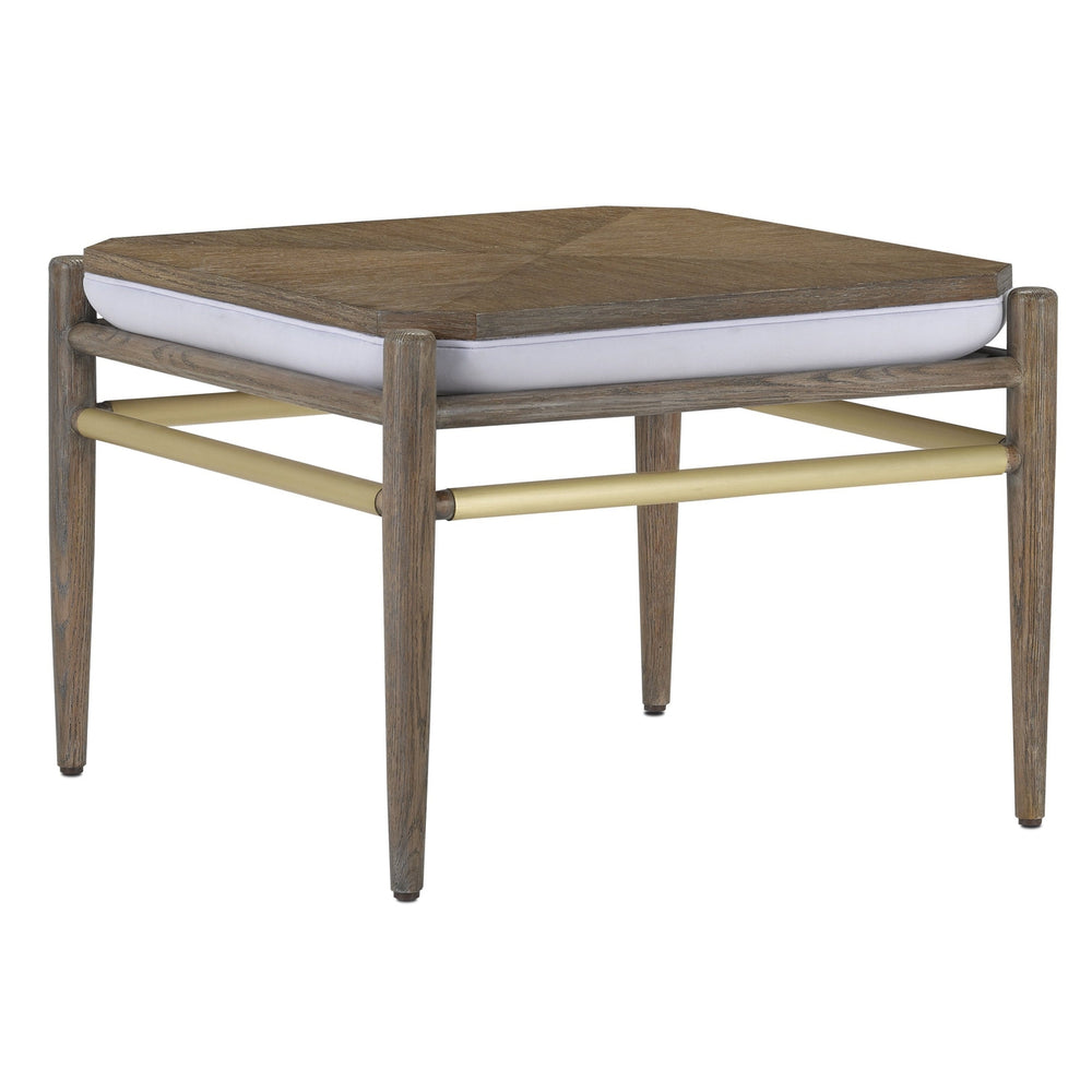 Visby Ottoman-Currey-CURY-7000-0281-Stools & OttomansLight Pepper/Brushed Brass-Muslin-2-France and Son